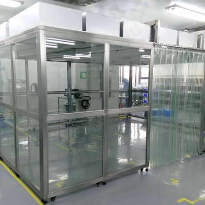 H14 HEPA μαλακό τοίχωμα καθαρό δωμάτιο Booth φορητό εύκολο συναρμολόγηση με λαμιναρική ροή FFU οροφή PVC κουρτίνα